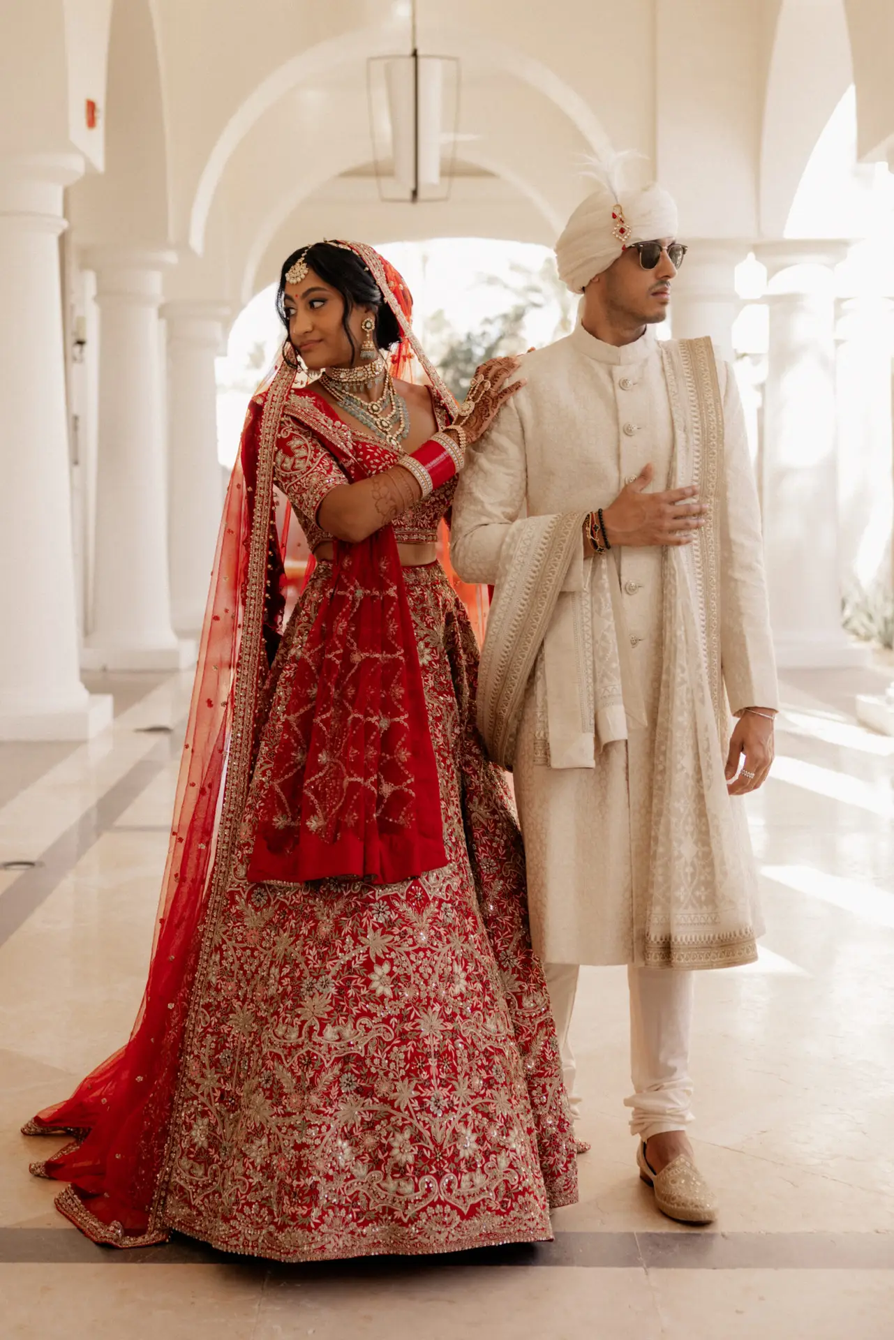 Couple in traditional wedding attire. photo taken by Ximena Zermeño Global Luxury Destination Wedding Photographer, ximenazermeno.com